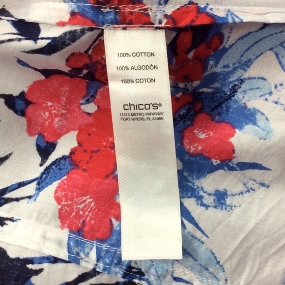 Chico's Patriotic Jacket Women's Size 1 (S/8) Fleur Dynasty Butter Lightweight - Picture 7 of 11